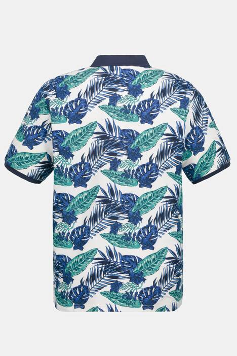 Koszulka polo w kwiaty, krótki rękaw, pika