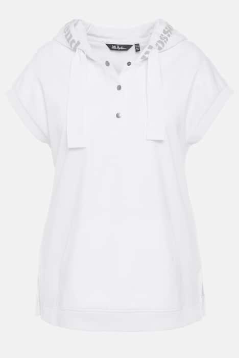 Sweat-Top, Kapuze, Knöpfe, Oversized, ärmellos