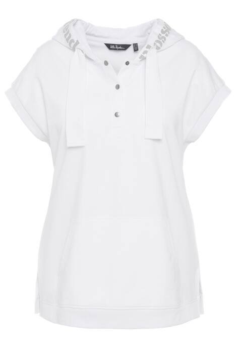 Teplákový top, oversize, kapuce, knoflíky, bez rukávů