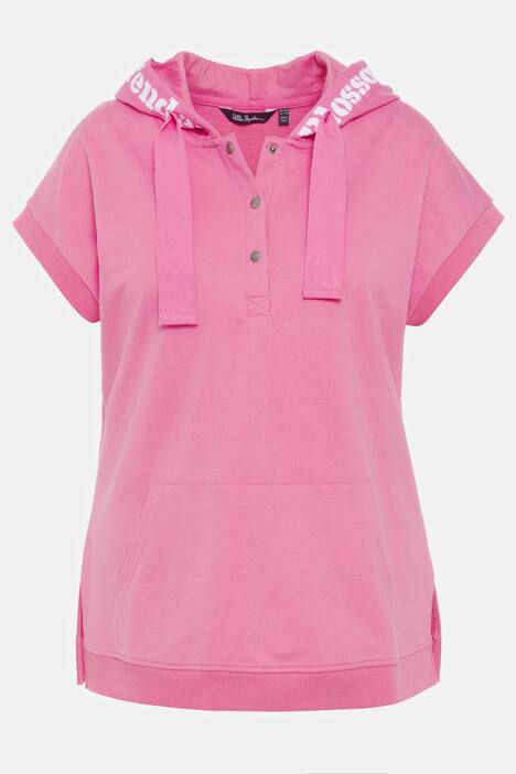 Sweat-Top, Kapuze, Knöpfe, Oversized, ärmellos