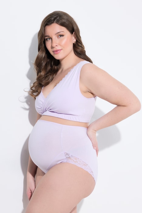 Culotte taille haute Bellieva en coton bio, avec empiècement sur le ventre