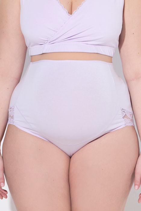 Culotte taille haute Bellieva en coton bio, avec empiècement sur le ventre