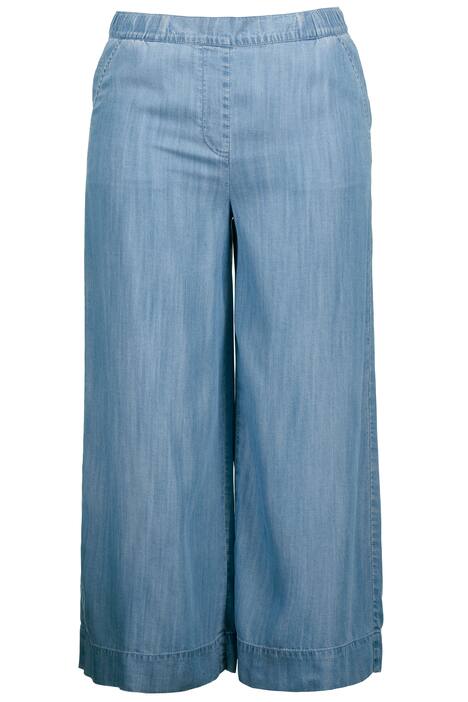 Lyocellové široké kalhoty, džínový vzhled, komfortní pas, Marlene střih