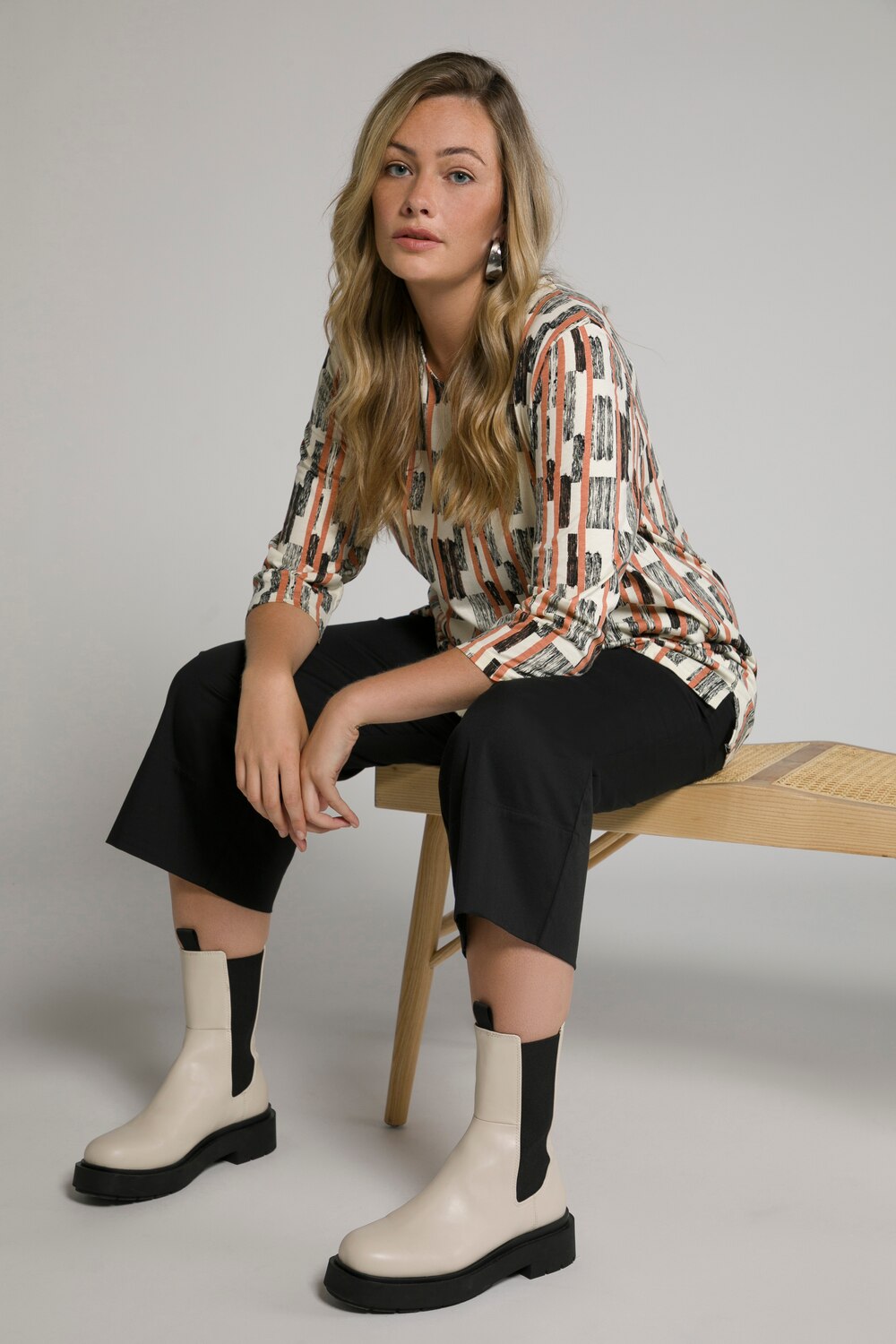 Grote Maten shirt, Dames, groen, Maat: 46/48, Katoen, Ulla Popken