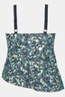 Tankini, tvådelad, blommor, längre överdel, softcups
