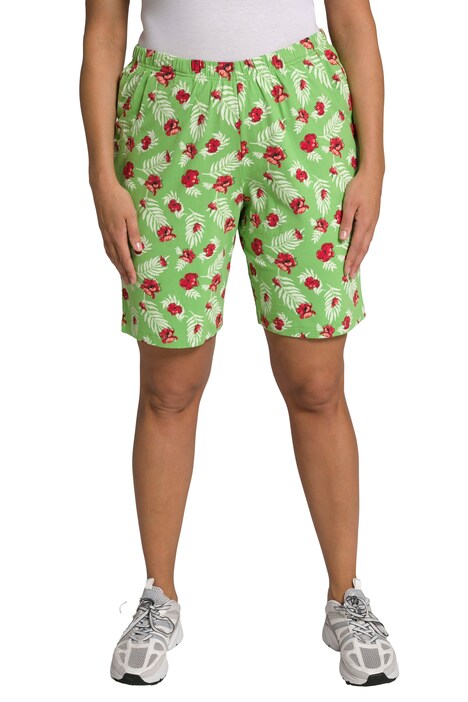 Žerzejové šortky, květy, elastický pas, kapsy