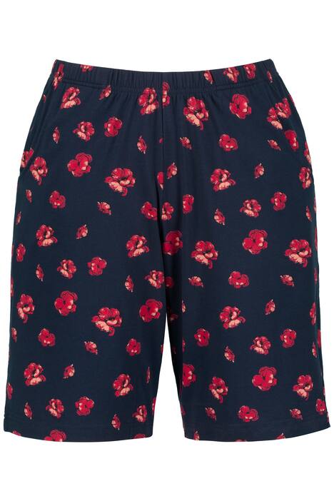 Šortky, květy, 2 kapsy, žerzej