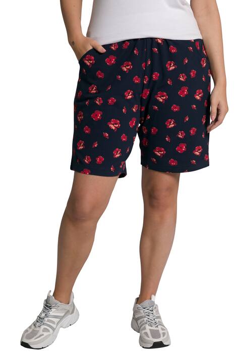 Šortky, květy, 2 kapsy, žerzej