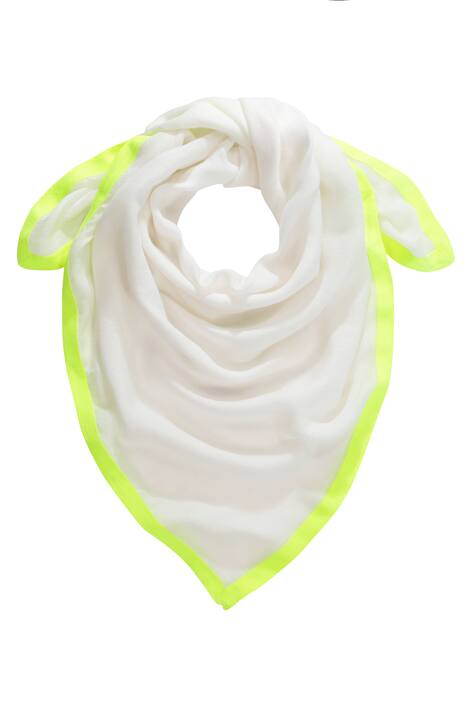 Šátek, neonové okraje, čtvercový formát, lněná směs