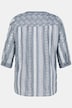 Tunika z ażurowym haftem, paski, linia litery A, rękaw 3/4, Tencel