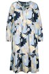 Midi šaty, vintage květy, tunikový výstřih, dlouhé rukávy