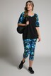 Sport-Caprileggings, Blüten, High Waist, Taschen