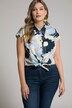 Floral Print Button Front Stretch Shirt