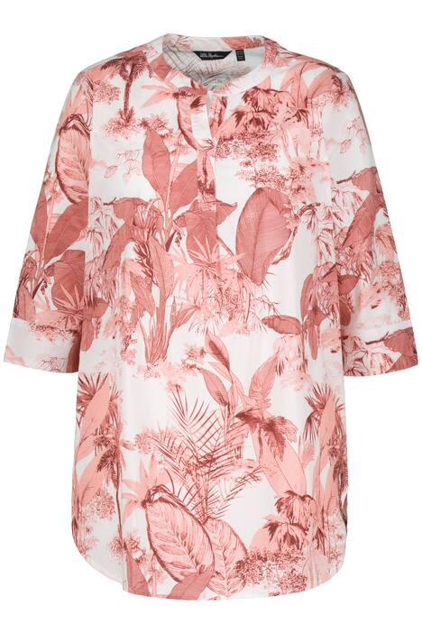 Tunika, Toile de Jouy potisk, stojáček, 3/4 rukávy