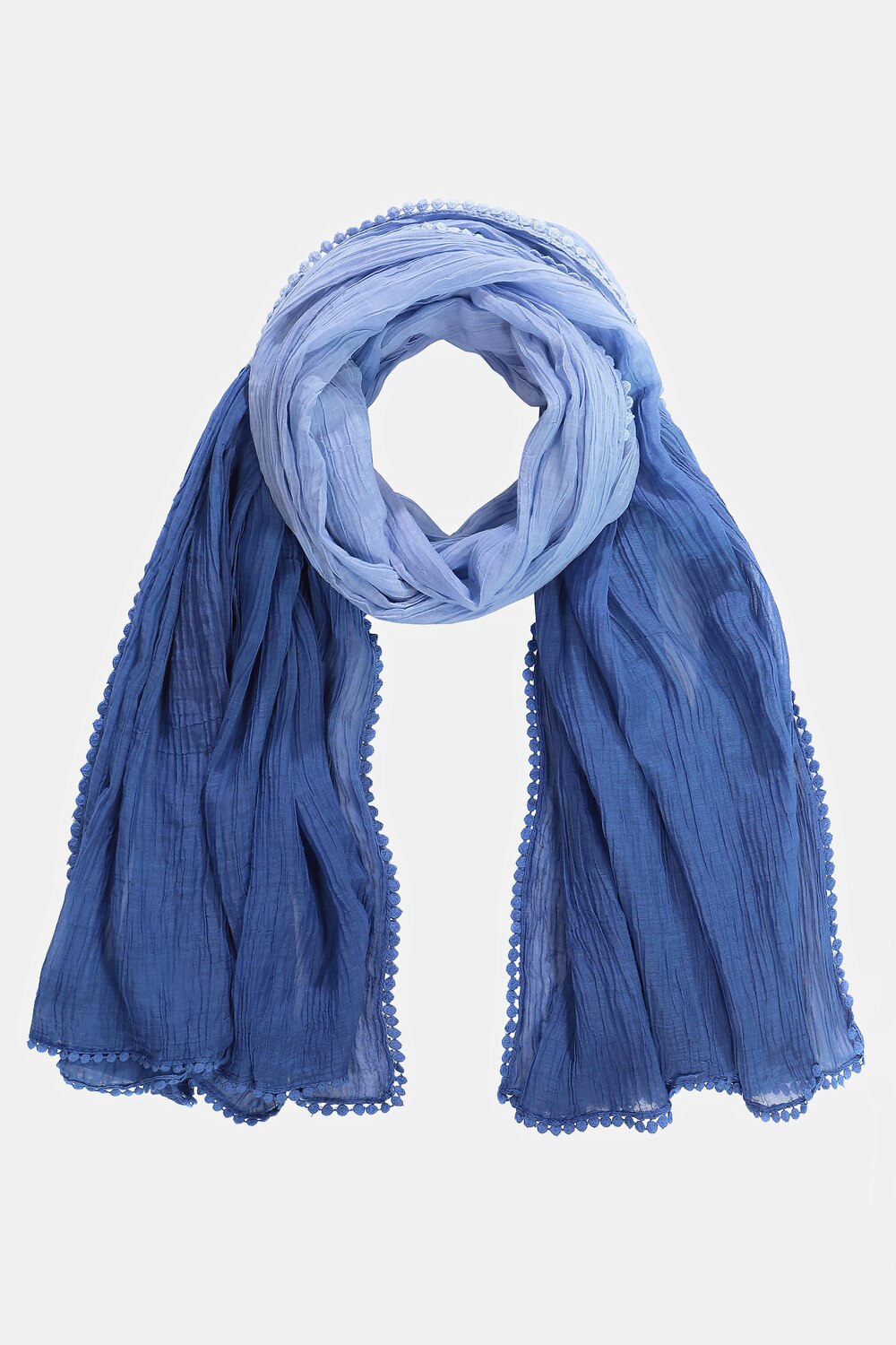 Grote Maten sjaal, Dames, blauw, Maat: One Size, Katoen/Viscose, Ulla Popken