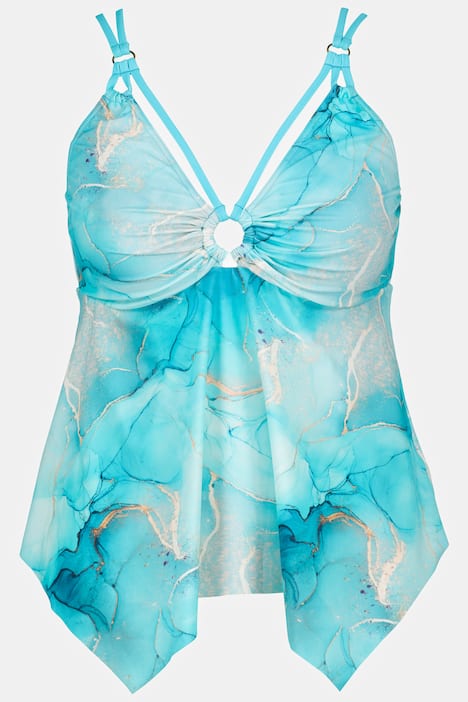 Tankini, Marmor, Zipfelsaum, Softcups