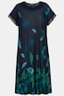 Strandkleid, Blätter, A-Linie, Rundhals, Halbarm
