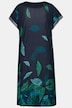 Strandkleid, Blätter, A-Linie, Rundhals, Halbarm