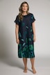 Strandkleid, Blätter, A-Linie, Rundhals, Halbarm