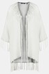 Fringe Accent Open Front Kimono Style Shirt