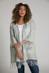 Fringe Accent Open Front Kimono Style Shirt
