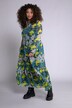 Maxikleid, A-Line, Langarm, Volants, Snake-Print
