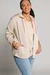 Quilted Inset Sweater Knit Fleece Hooded Jacket