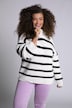 Streifen Pullover, oversized, Stehkragen, Langarm