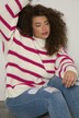 Pruhovaný svetr, oversize, stojáček, dlouhé rukávy