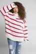 Pruhovaný svetr, oversize, stojáček, dlouhé rukávy