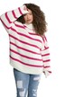 Pruhovaný svetr, oversize, stojáček, dlouhé rukávy