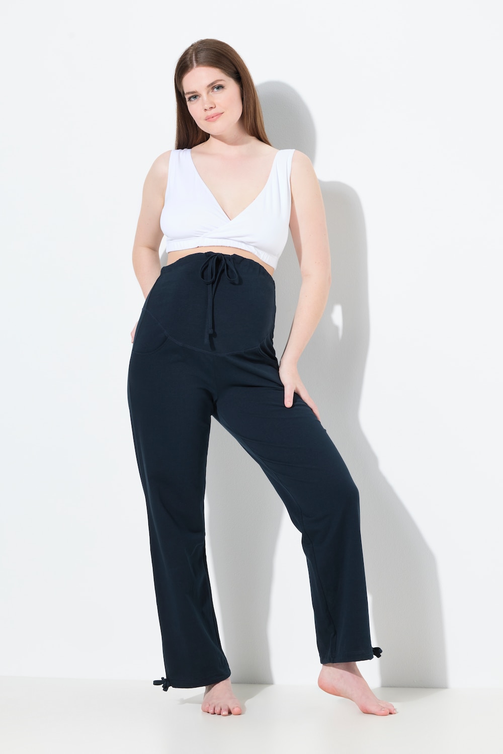 Bellieva-Sweatpants, breiter Bund, Biobaumwolle