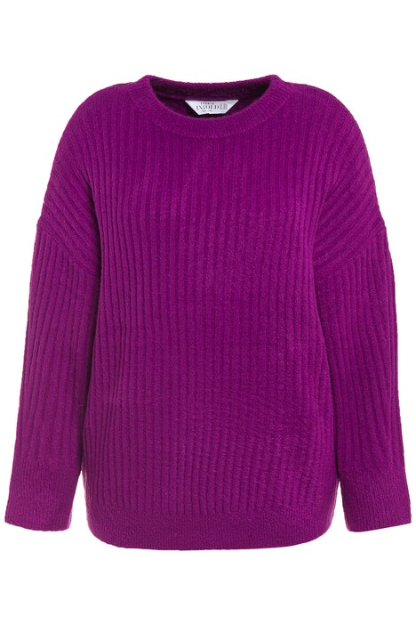 Svetr, oversize, kulatý výstřih, dlouhé rukávy, žebrovaný