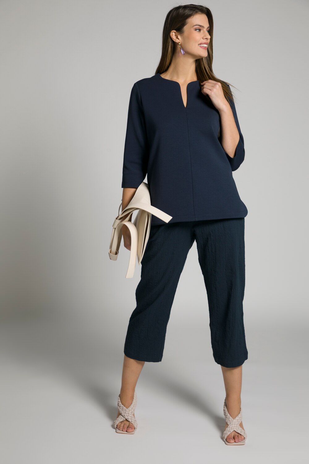 Grote Maten sweatshirt, Dames, blauw, Maat: 54/56, Katoen/Polyester, Ulla Popken Grote Maten sweatshirt, Dames, blauw, Maat: 54/56, Katoen/Polyester, Ulla Popken