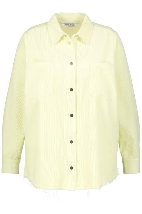 Manšestrová košile, rovný střih, límeček, dlouhé rukávy, otevřený lem