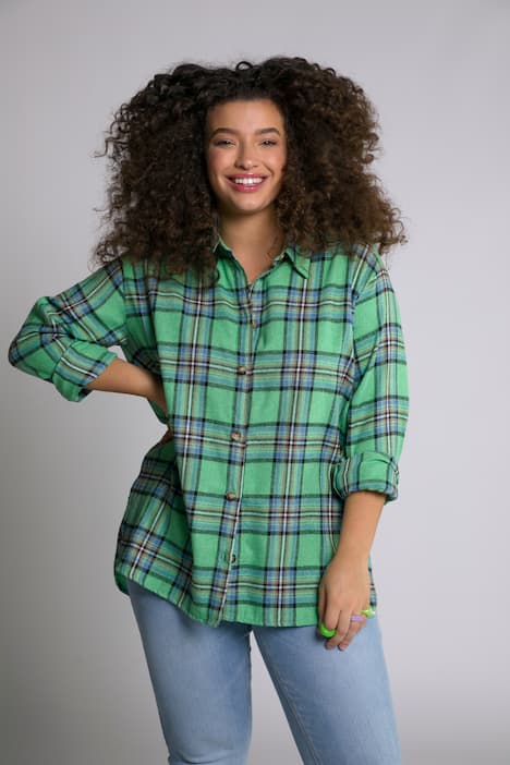 Karohemd, oversized, Hemdkragen, Langarm