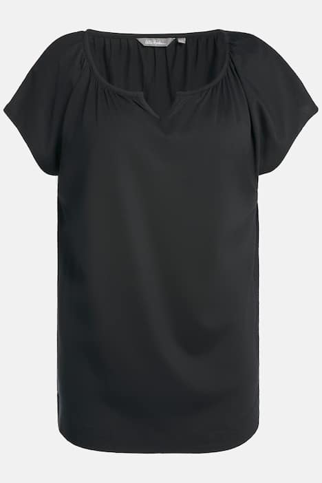 T-shirt, rund hals, rynkeffekt, oversized, halv ärm