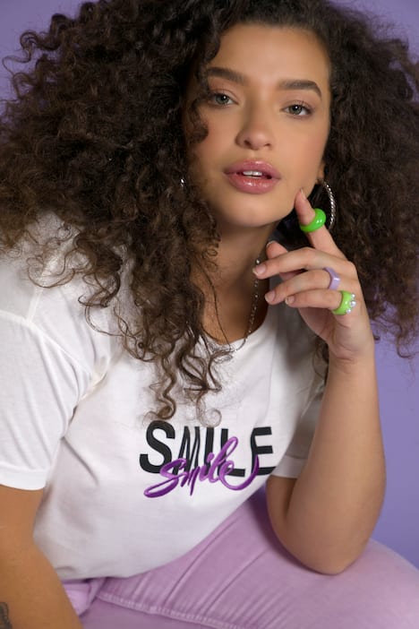 T-Shirt, oversized, Rundhals, Halbarm, Smile Statement