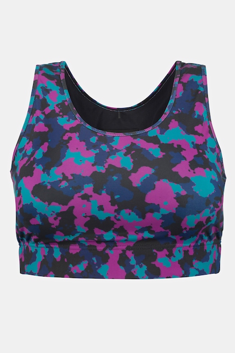 Graphic Print Racer Back Sports Bra