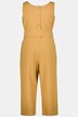 Jumpsuit, rund hals, ärmlös, fickor, bomull/linnemix