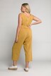 Jumpsuit, rund hals, ärmlös, fickor, bomull/linnemix