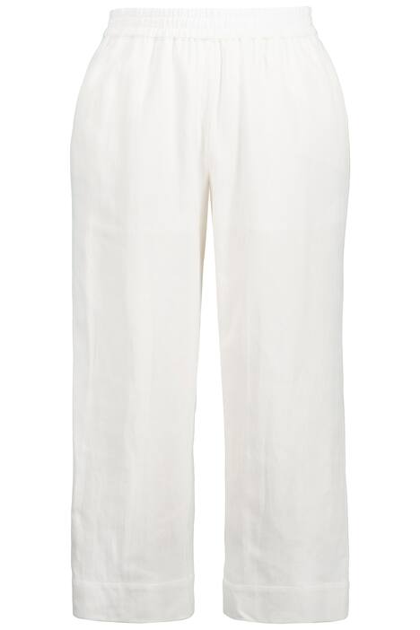 Široké kalhoty, široké nohavice, elastický pas, biobavlna, len