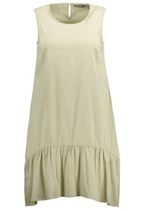 Midi šaty, volánový lem, A střih, kulatý výstřih, bez rukávů