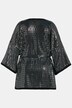 Sequin Kimono Style Open Front Belted Blouse