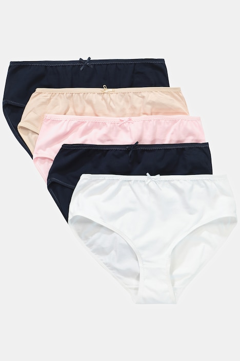 5 Pack of Stretch Cotton Panties - Zig Zag, Solids, Panties