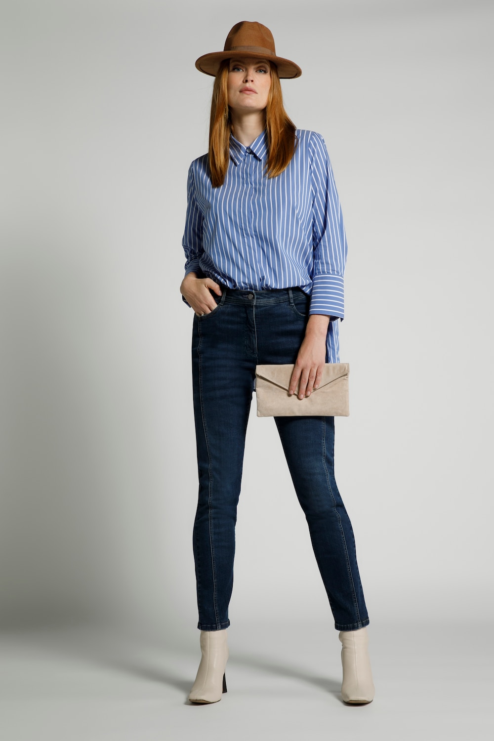 Grote Maten jeans Sienna, Dames, blauw, Maat: 52, Katoen/Synthetische vezels, Ulla Popken