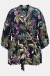 Tropical Jungle Print Open Front Kimono Jacket