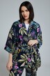 Tropical Jungle Print Open Front Kimono Jacket