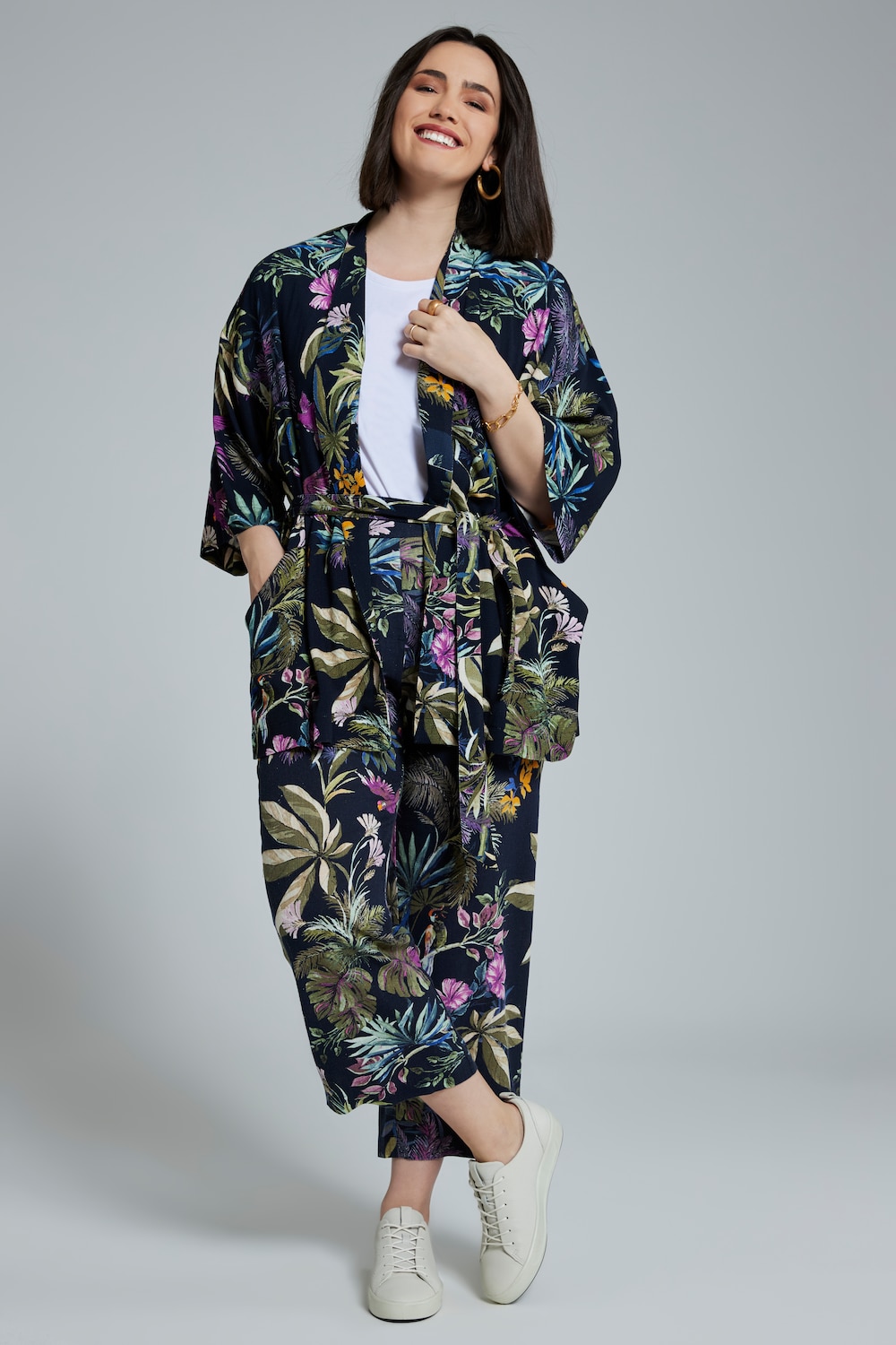 grandes tailles veste kimono, femmes, bleu, taille: 48/50, viscose, ulla popken