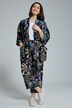 Tropical Jungle Print Open Front Kimono Jacket
